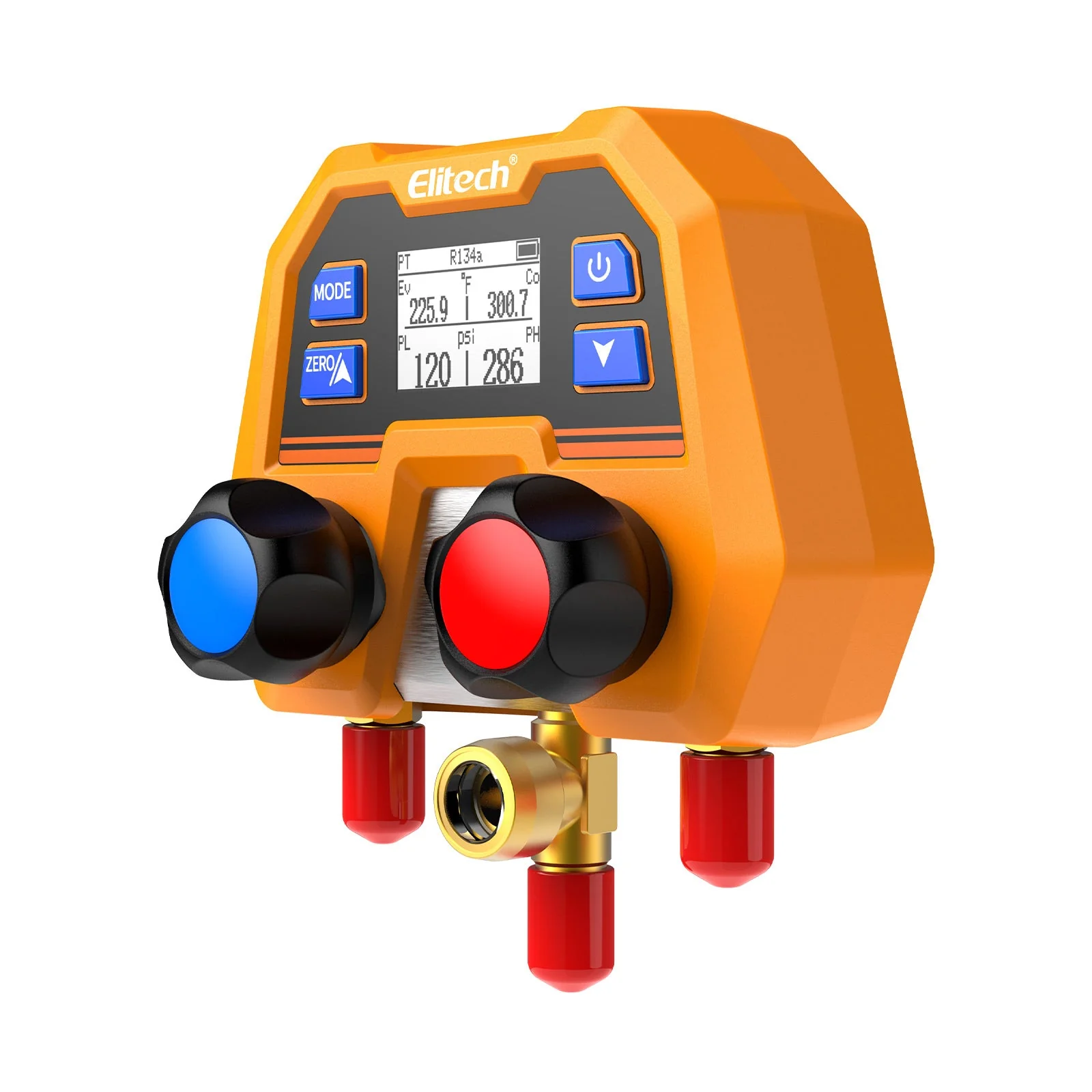 Elitech Digital Manifold Gauge for HVAC, Refrigeration & AC Systems – Pressure & Temperature Measurement, LCD Display, DMG-2SE - Image 3