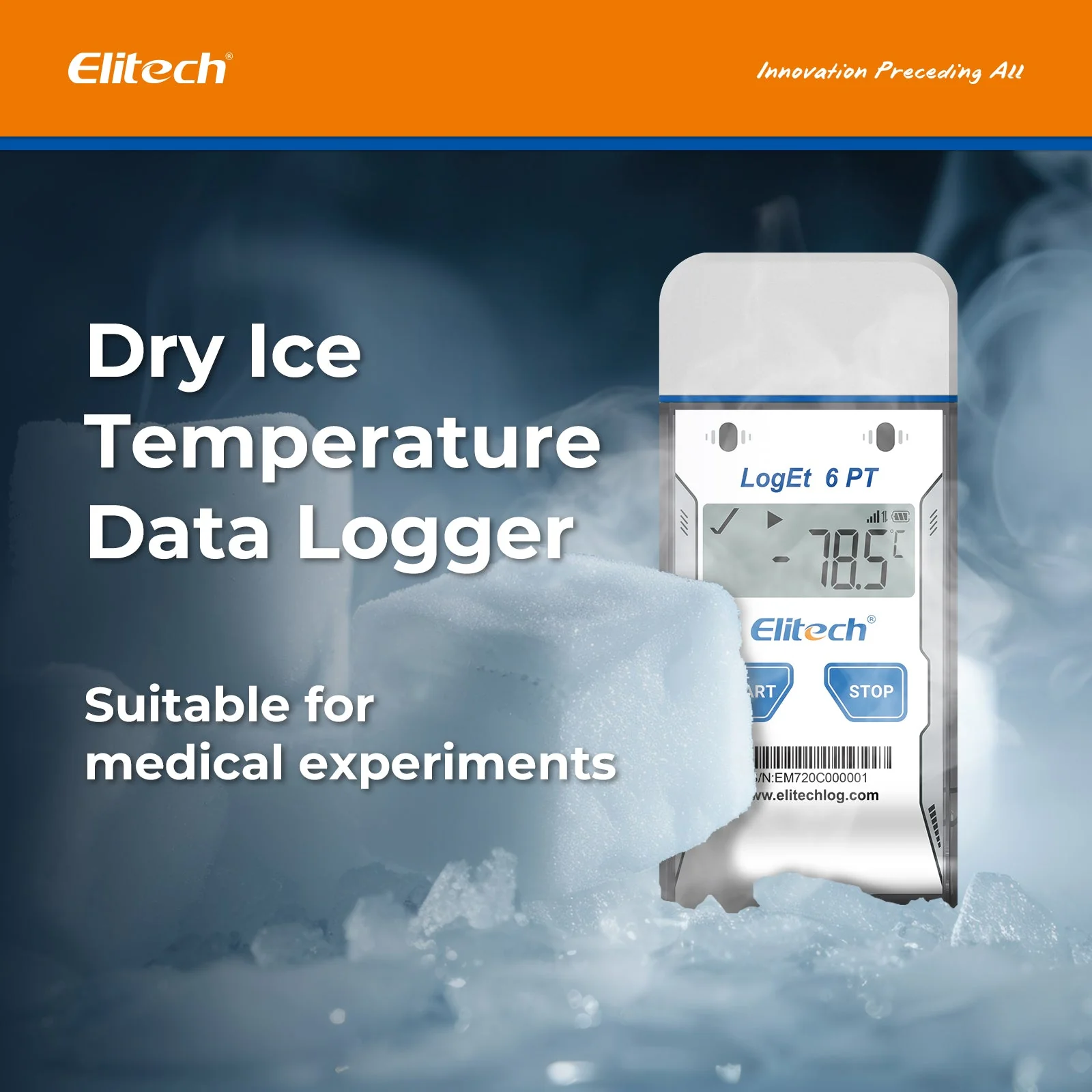 Elitech Dry Ice Single-use USB Temperature Data Logger -85℃~50℃, 30 Days(Logging interval 5 min), 16000 Points, Shadow Data, PDF Report, LogEt 6 PT - Image 2