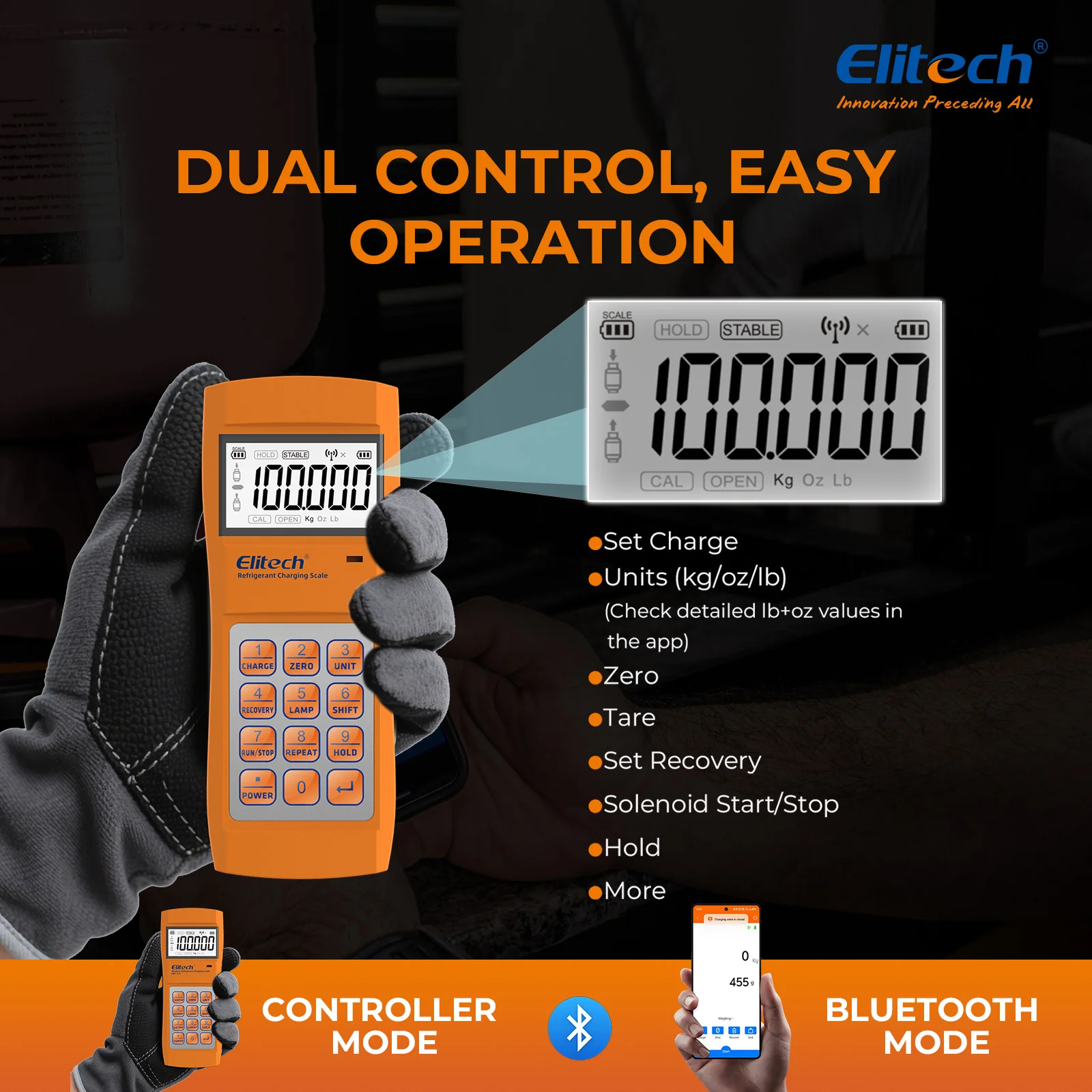 Elitech LMC-210 Wireless HVAC Refrigeration Scale with Remote 220 Lbs - Image 4