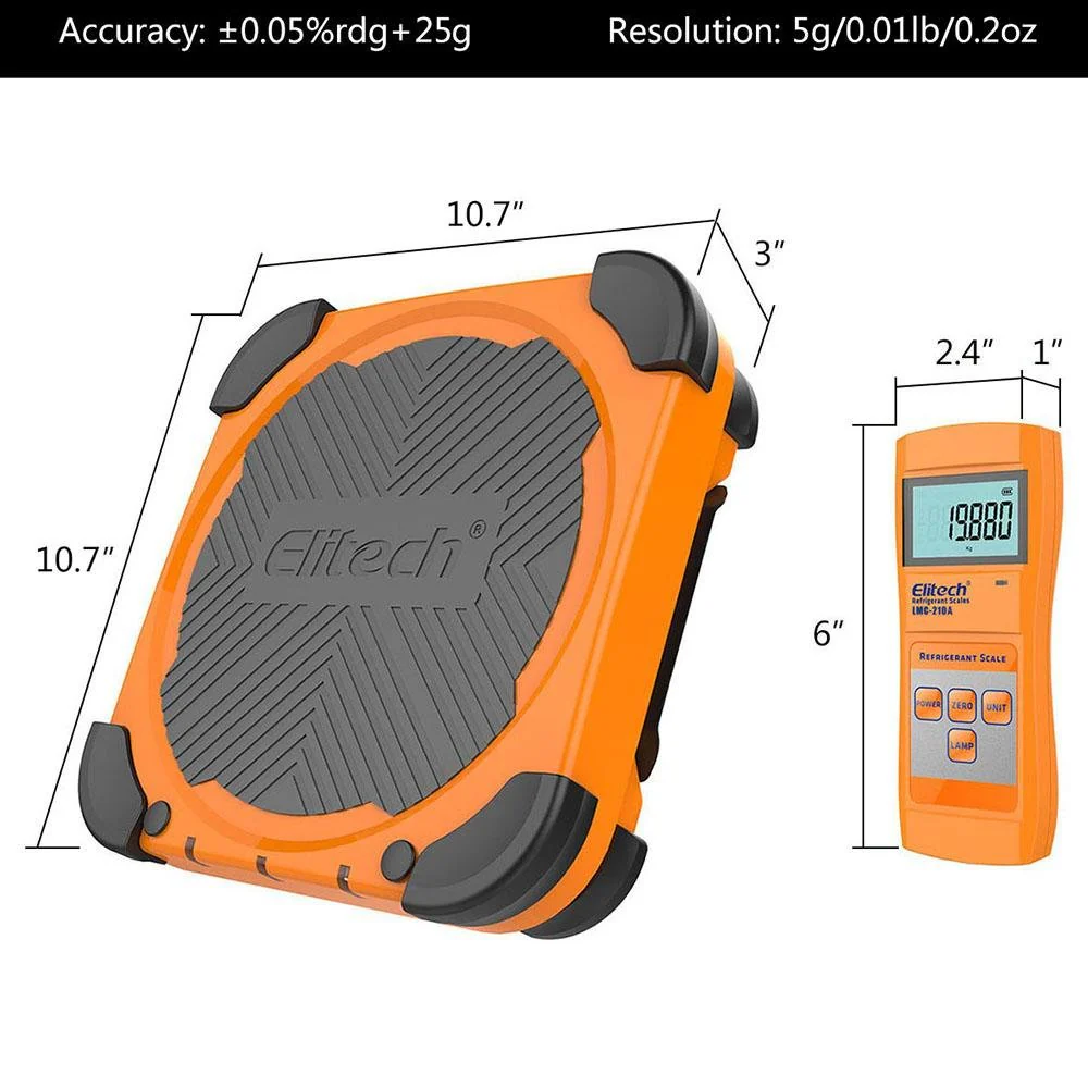 Elitech LMC-210A Wireless HVAC Refrigeration Scale with Remote 330 Lbs - Image 5