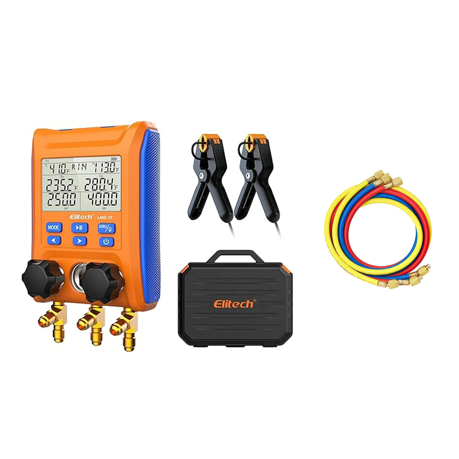 Elitech LMG-10 HVAC Digital Manifold Gauge 2 Valves with Thermometer Clamps - Image 10