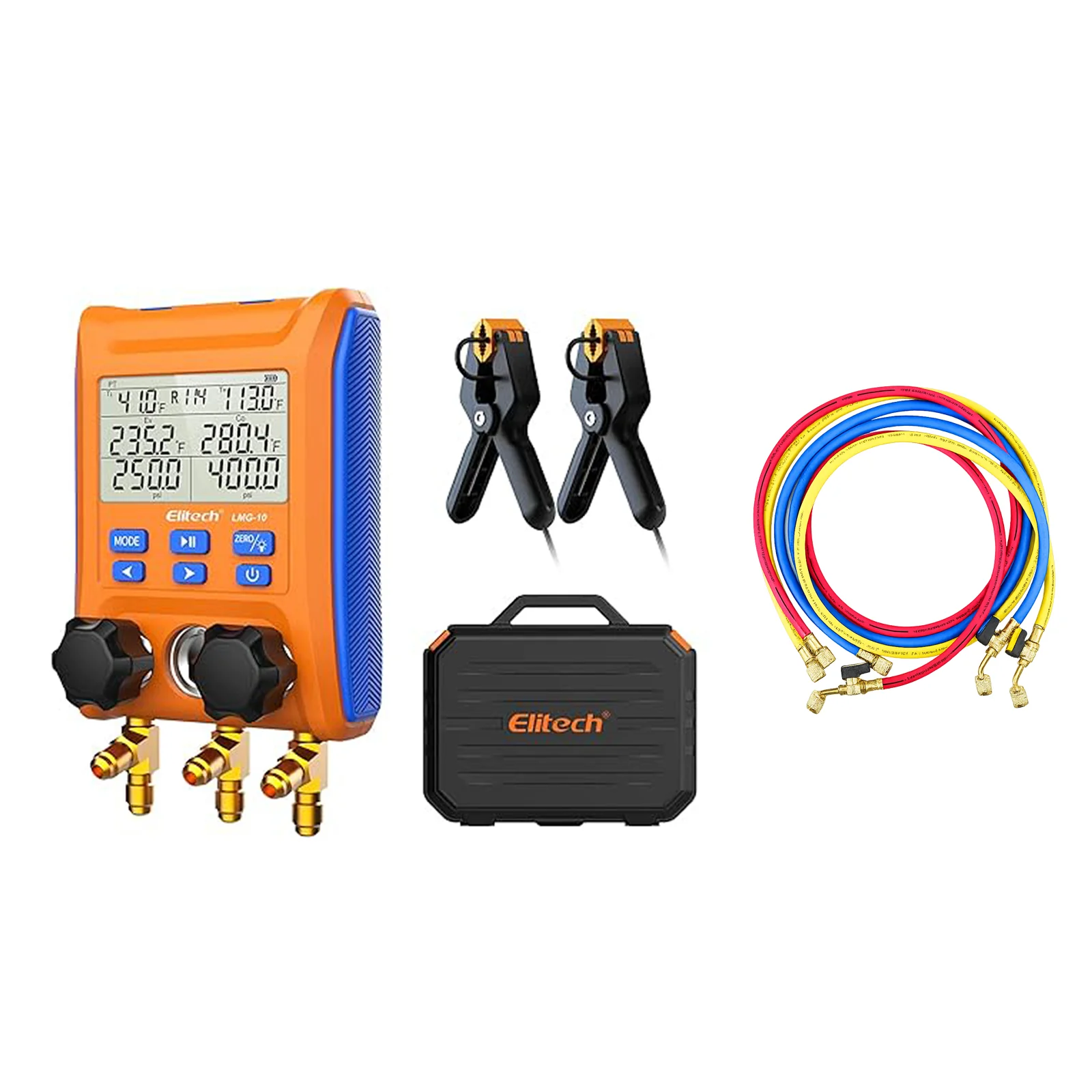 Elitech LMG-10 HVAC Digital Manifold Gauge 2 Valves with Thermometer Clamps - Image 11
