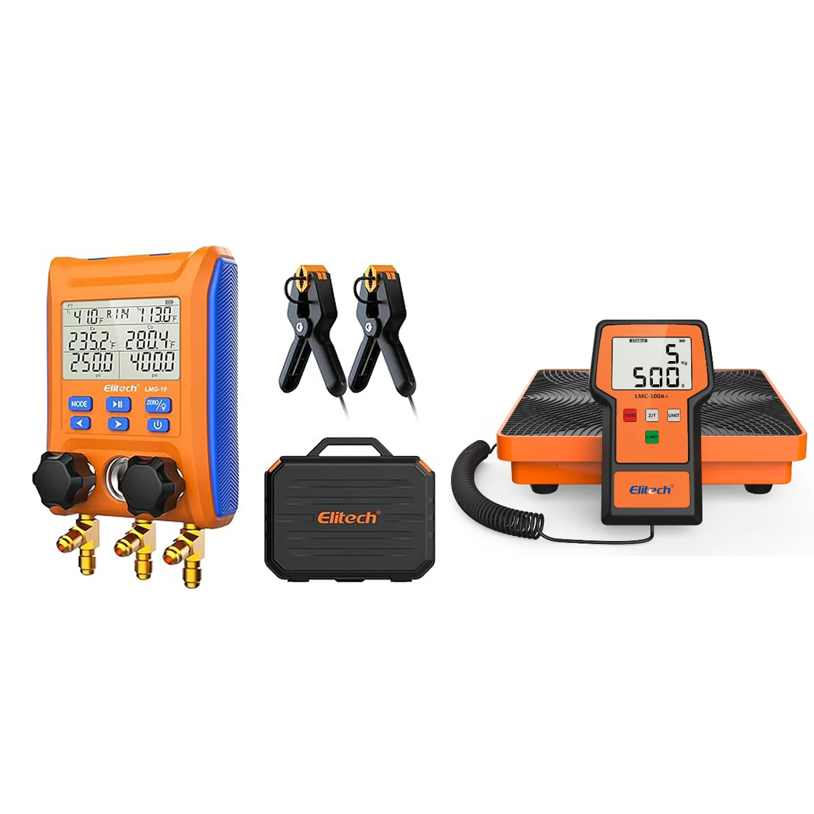 Elitech LMG-10 HVAC Digital Manifold Gauge 2 Valves with Thermometer Clamps - Image 12
