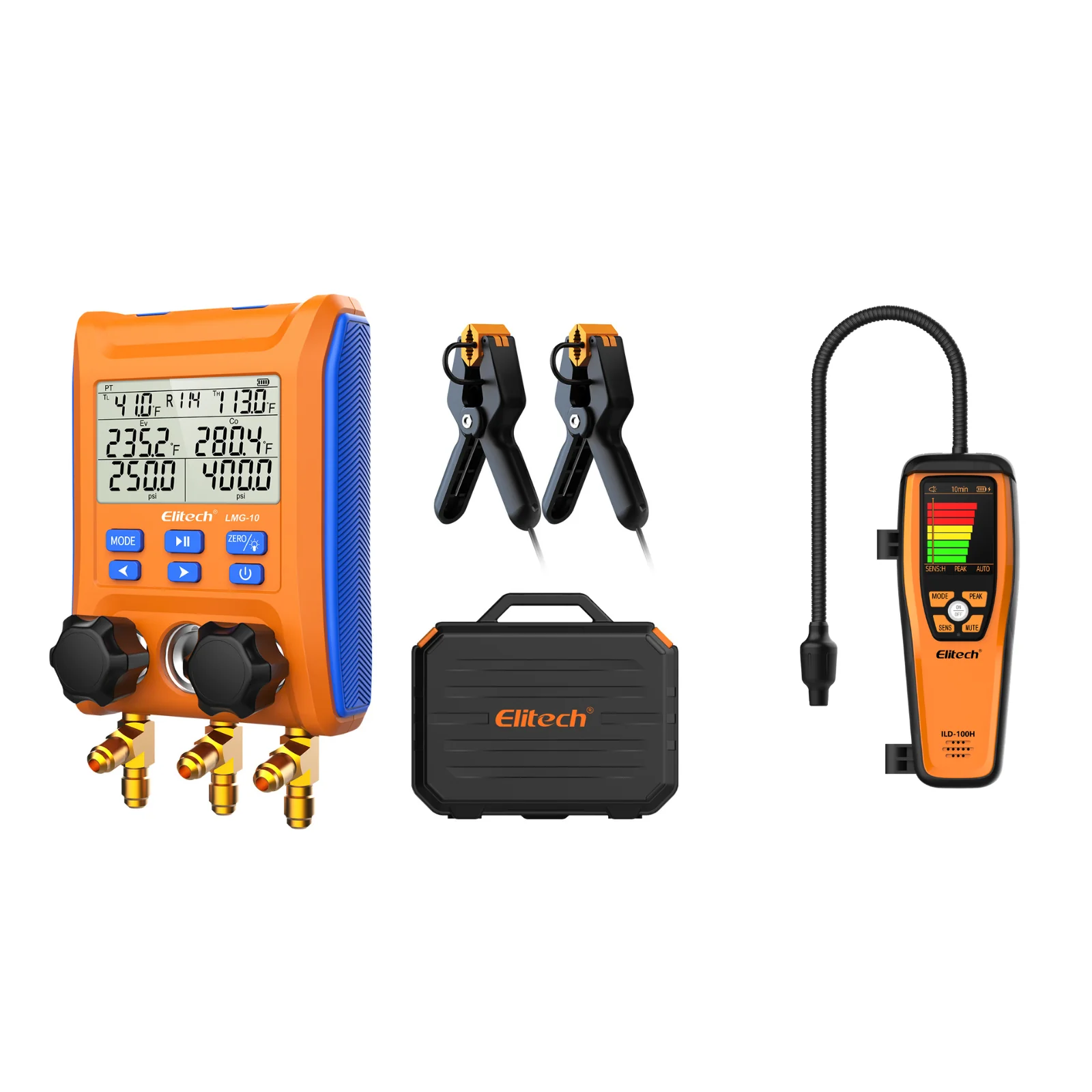 Elitech LMG-10 HVAC Digital Manifold Gauge 2 Valves with Thermometer Clamps - Image 15