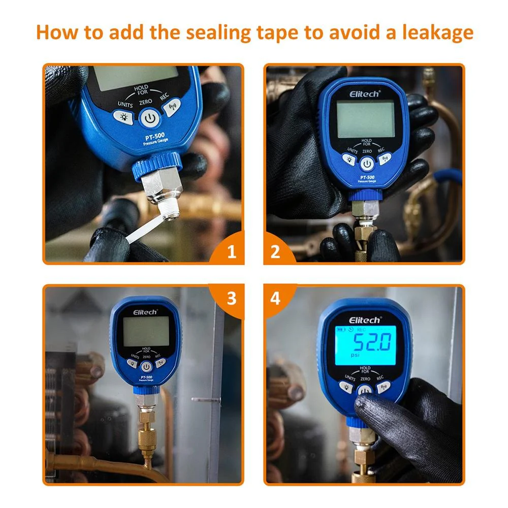 Elitech PT-500 Wireless HVAC Pressure Gauge Temperature Clamp - Image 5