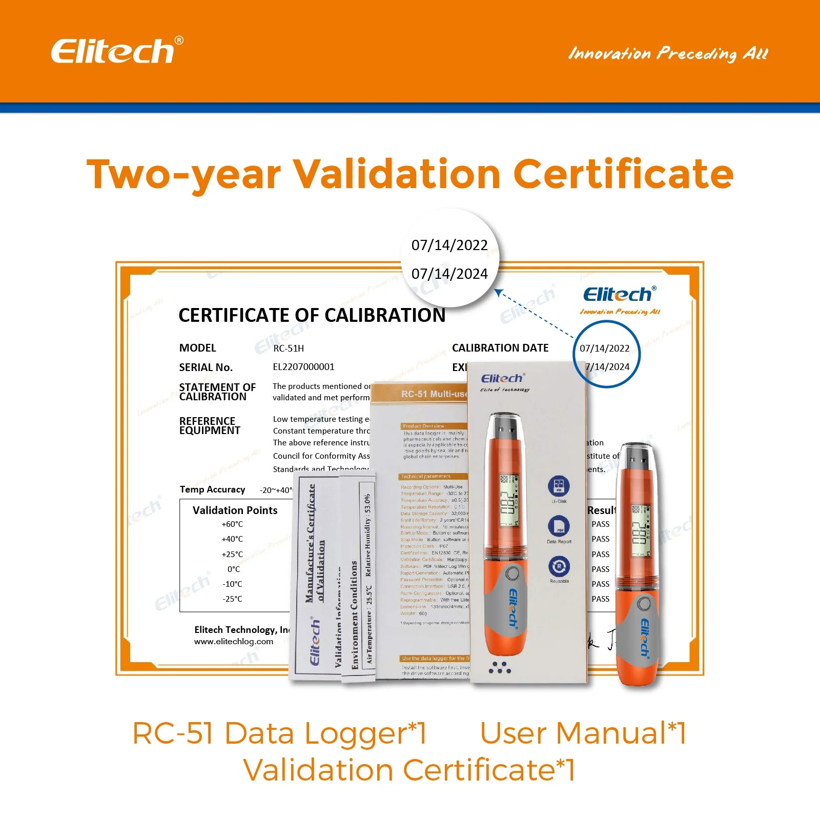 Elitech RC-51H USB Temperature and Humidity Data Logger Pen-styled Auto PDF 32000 Points - Image 6