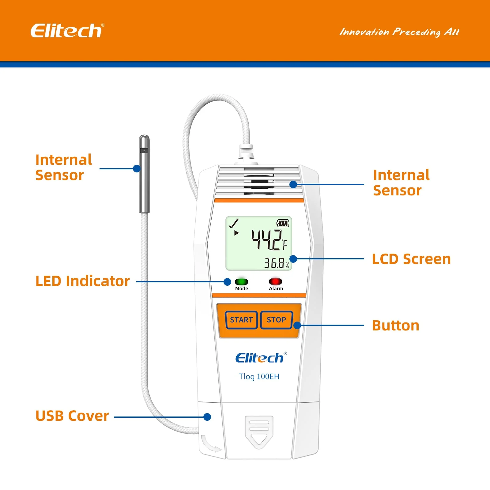 Elitech Tlog 100EH Reusable Temperature Humidity Data Logger -40°F to 185°F - Image 6
