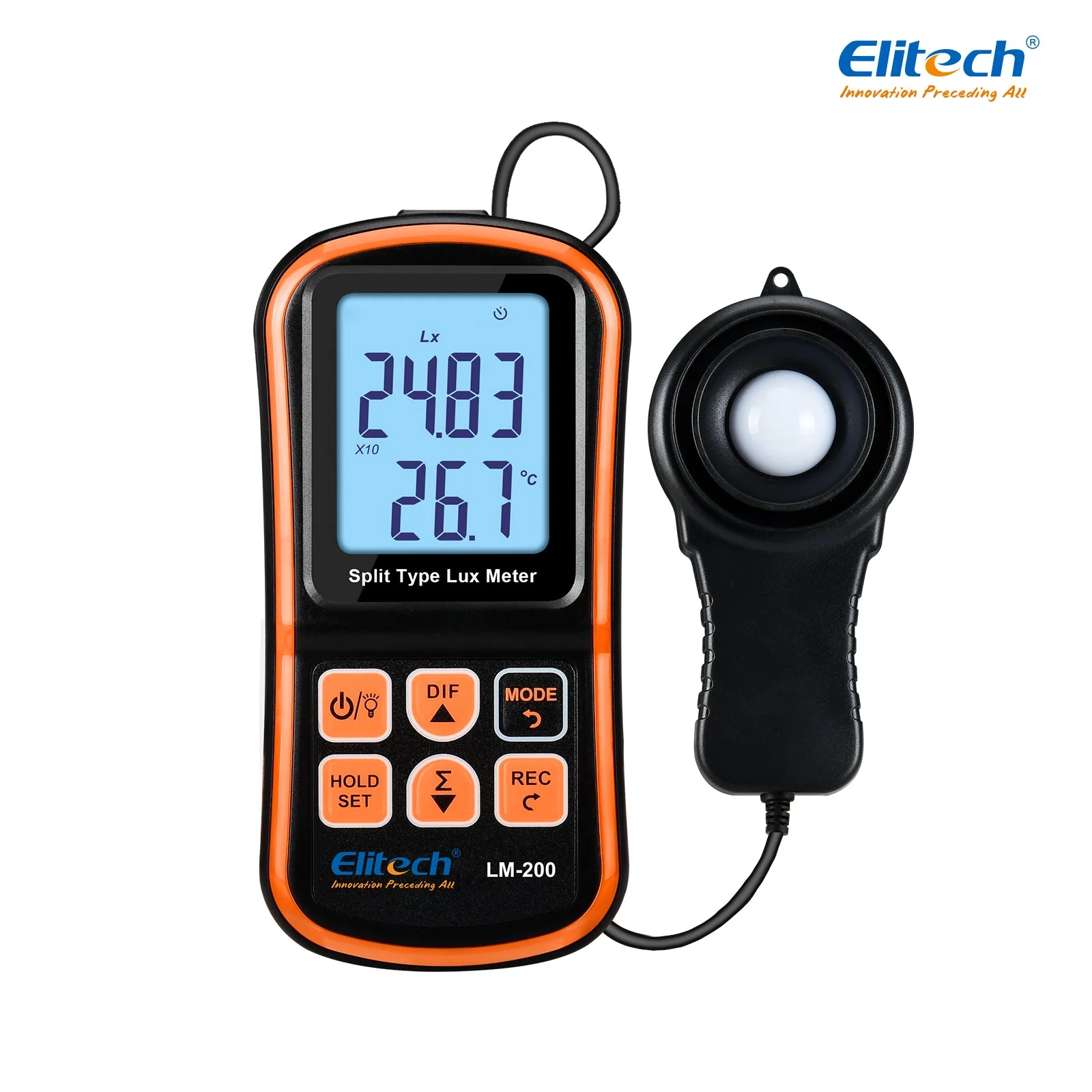 Light Meter Digital Illuminance Meter Handheld Ambient Temperature Measurer, Range up to 200,000 Lux,Ambient Temperature