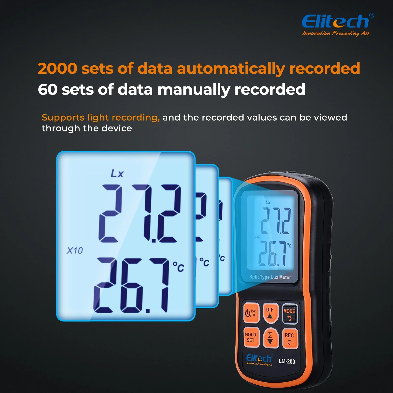 Light Meter Digital Illuminance Meter Handheld Ambient Temperature Measurer, Range up to 200,000 Lux,Ambient Temperature - Image 4