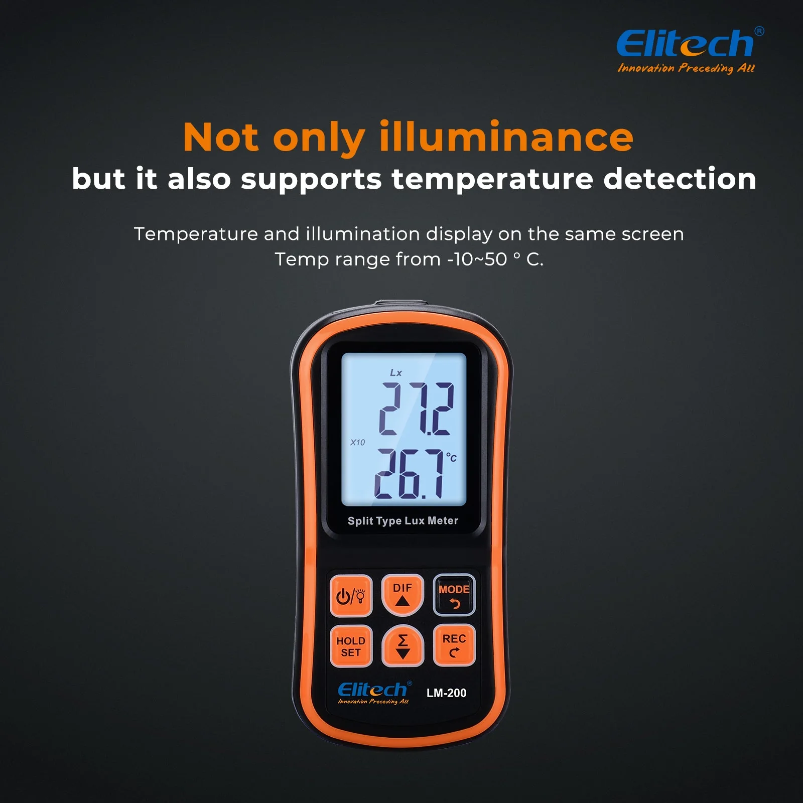 Light Meter Digital Illuminance Meter Handheld Ambient Temperature Measurer, Range up to 200,000 Lux,Ambient Temperature - Image 9