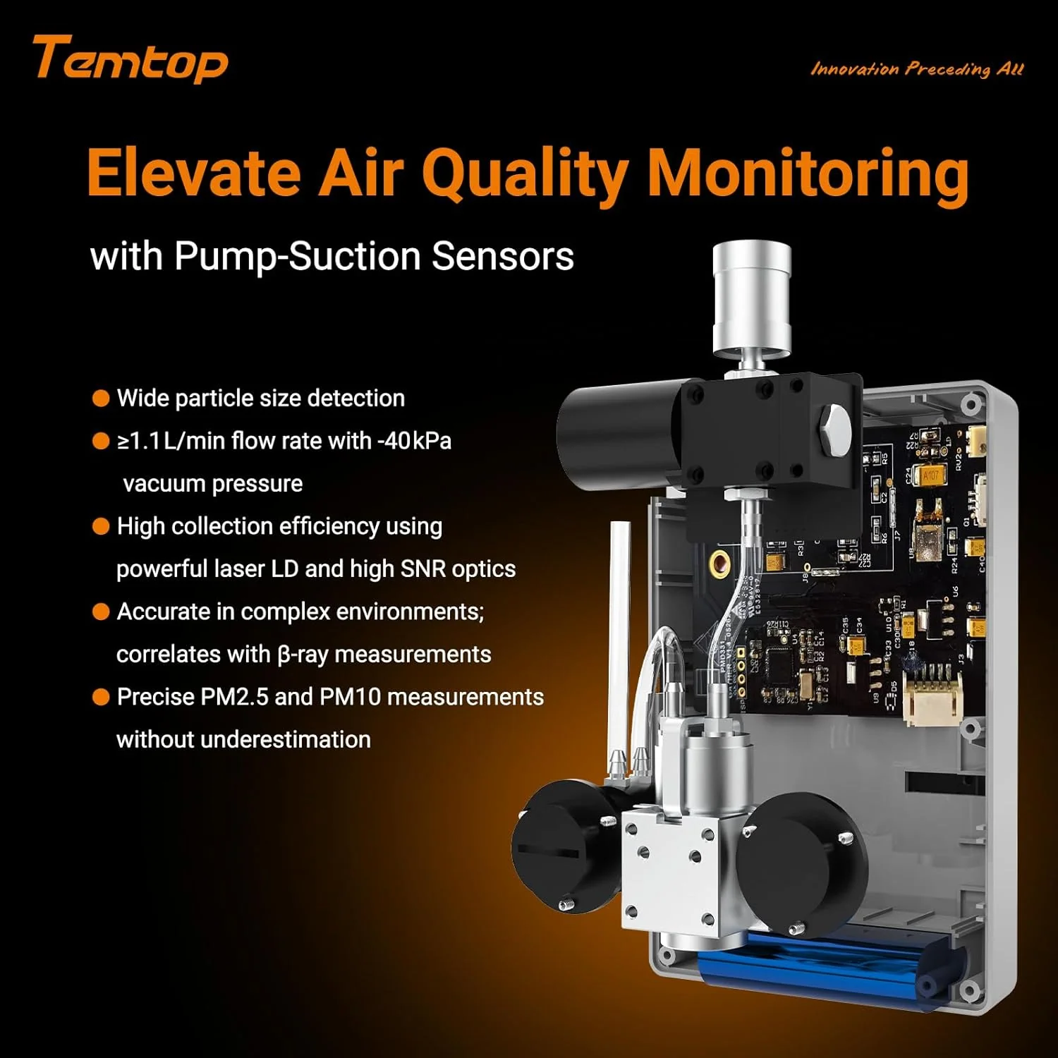 Temtop Handheld Particle Counter Particulate Meter for PM1.0/PM2.5/PM4.0/PM10/TSP PMD 351 - Image 6